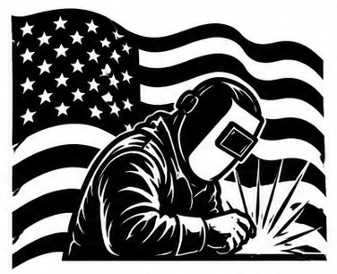 Patriotic welding flag decal