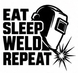 Eat Sleep Weld Repeat welding decal