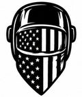 Patriotic welding helmet decal