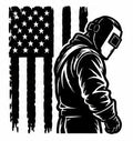 American Flag Welder welding decal