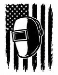 American flag welding helmet decal