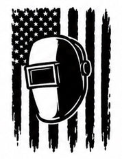 American flag welding helmet decal