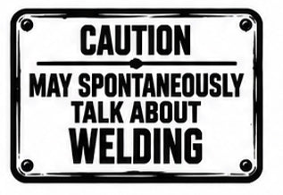 Caution May Spontaneously Talk About Welding decal
