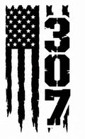 307 Distressed Flag Vertical Bold Decal