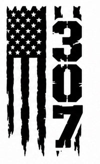 307 Distressed Flag Vertical Bold Decal