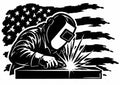 American flag welder welding decal